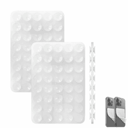 2-Pack Doppelseitiger Saugnapf-Handy-Griff und Halterung – Handsfreie Nutzung, wiederverwendbar und Starkes Halten für Selfies, Videogespräche und mehr (transparent+transparent) Angebot bei HelloDeals