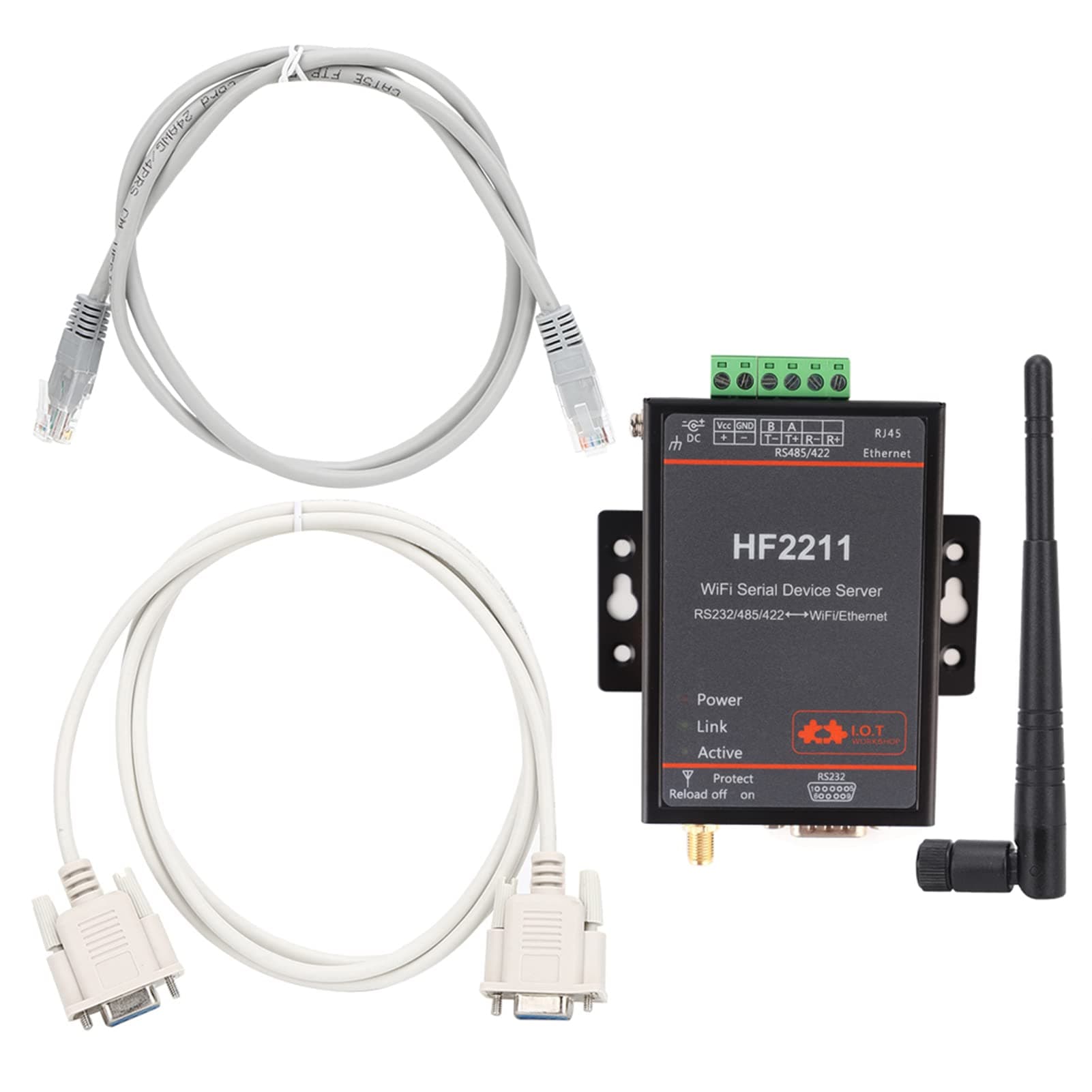 Serieller Server RS232 / 485/422 zu WiFi Ethernet DTU Netzwerkkommunikation 5-36VDC HF2211 Angebot bei HelloDeals