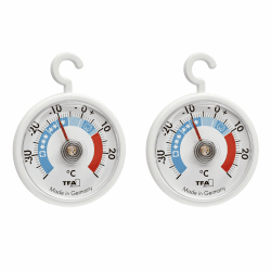 TFA Dostmann 2er Set Analoge Kühlthermometer mit Haken, 95.1036, handlich, mit Kühlzonen, für Kühlschrank, Gefrierschrank und Kühlhaus zur Temperaturkontrolle, bis -40°C, weiß Angebot bei HelloDeals