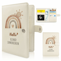 Mutterpasshülle Leder, Mutterpass Organizer Mit Magnetverschluss, Geschenke für Schwangere, Mutterpass Schutzhülle mit Fächern zur Aufbewahrung von Ultraschallbildern und Impfpass usw Creme Fuß Regenbogen Angebot bei HelloDeals