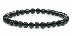 Echtes Edelstein Armband mit runden 6mm Perlen - verschiedene Längen - Heilstein Schutzstein Edelsteinarmband Glücksbringer Talisman Geschenk Schwarzer Turmalin M - 18 CM Angebot bei HelloDeals