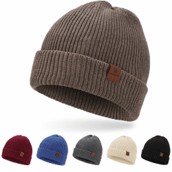 Mütze Herren Damen Winter Beanie Mütze Warme Wintermütze Thermo Dehnbare Strickmützen Bequem Wollmütze Winddichte Laufmützen Cuffed Hats für Frauen Männer Unisex 013Khaki Angebot bei HelloDeals