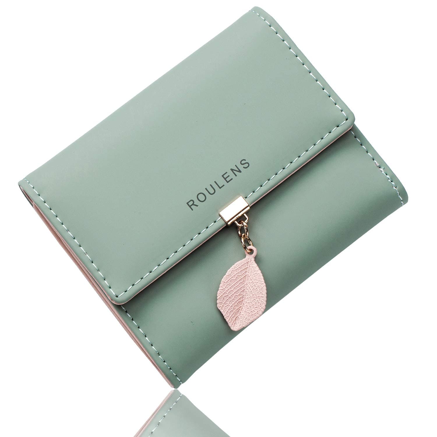 Roulens Damen Geldbeutel mit RFID Blockierung, Klein und im Kurzformat Portemonnaie Damen Veganes Leder Kleine Brieftasche Geldbörse Für Frauen Die Farbe ist sehr schön mit Mehreren Fächern A/Grün Angebot bei HelloDeals