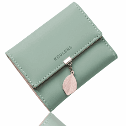 Roulens Damen Geldbeutel mit RFID Blockierung, Klein und im Kurzformat Portemonnaie Damen Veganes Leder Kleine Brieftasche Geldbörse Für Frauen Die Farbe ist sehr schön mit Mehreren Fächern A/Grün Angebot bei HelloDeals