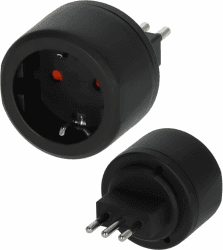 Brennenstuhl Reisestecker/Reiseadapter (Reise-Steckdosenadapter zum Anschluss elektrischer Geräte mit Schutzkontakt Stecksystem in Ländern mit italienischem Stecksystem) schwarz Angebot bei HelloDeals