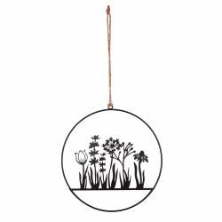 UNUS Aufhänger Blumenornament aus Metall zum Aufhängen Wanddeko Türdeko 25cm schwarz Blumen Schwarz Angebot bei HelloDeals