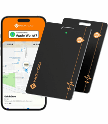 NOVOO Dünne Geldbörsen Tracker Wiederaufladbarer 2er Pack Air Tag Karte mit Apple Find My (nur iOS) Smart Bluetooth Geldbörsenfinder IP68 Wasserdicht SmartTag Card kompatibel für Wallet, Gepäck 2er Pack/Rechargeable Tracker Card Angebot bei HelloDeals