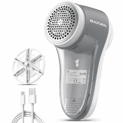 BEAUTURAL Fusselrasierer, Wiederaufladbarer Flusenentferner Elektrisch, 6-Klingen Wollrasierer mit 9000 U/min Leistungsstark für Kleidung Polster Decken Textilien Angebot bei HelloDeals
