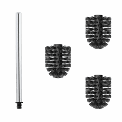 Edelstahl 304 WC-Bürsten Set | 1X Edelstahl Glänzender Griff (27cm) | 3X Wechselköpfe Ø6.5cm | Öko-Freundlich |Für Modernes Bad (Schwarz, 6.5CM) Schwarz 6.5 Zentimeter Durchmesser Angebot bei HelloDeals