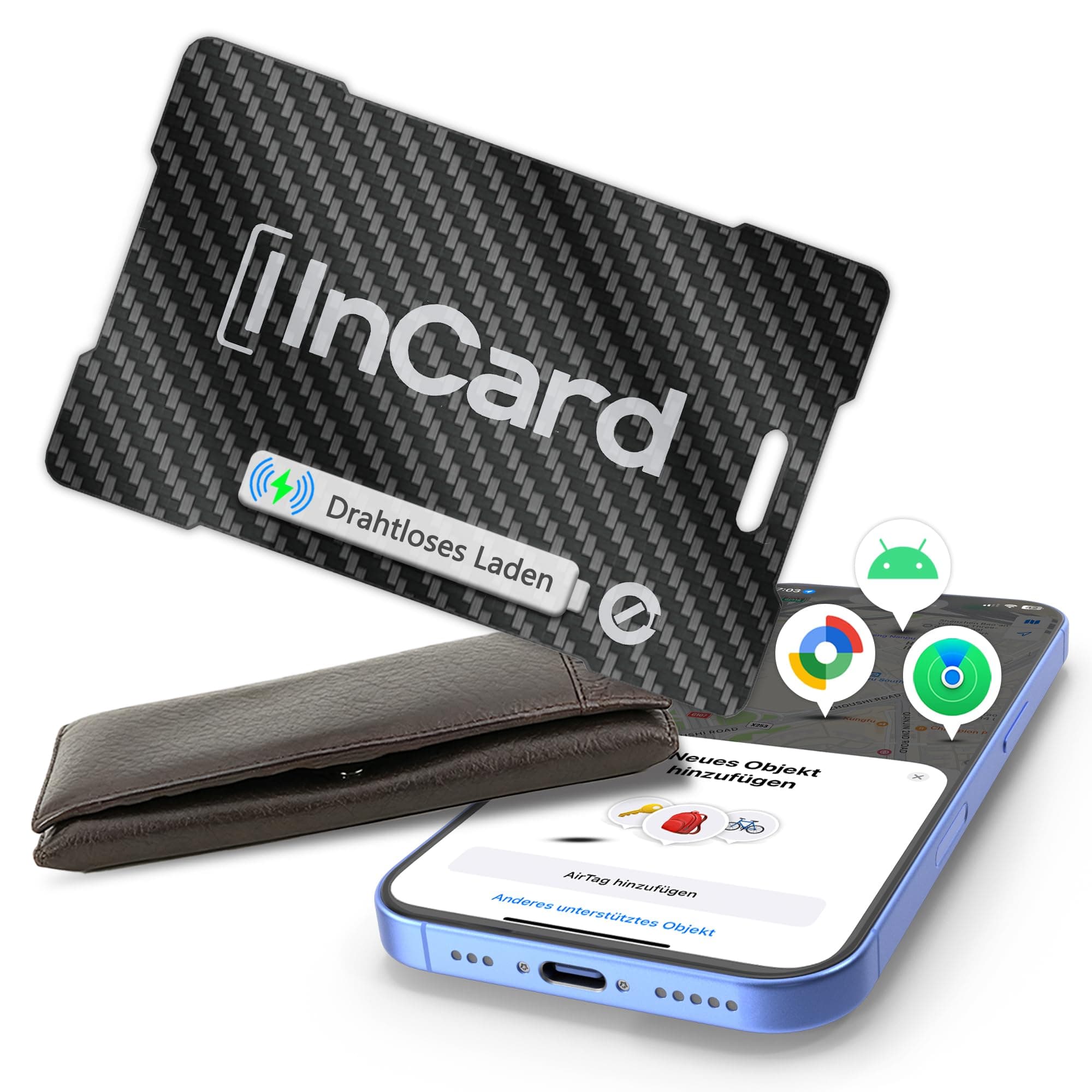 Wallet Tracker (für iOS und Android) IP68 wasserdichte Bluetooth-Suchkarte für Taschen und Pässe, kompatibel mit Apple Find My (Apple MFi Zertifiziert) & Google Find My Device – kabelloses Aufladen Angebot bei HelloDeals