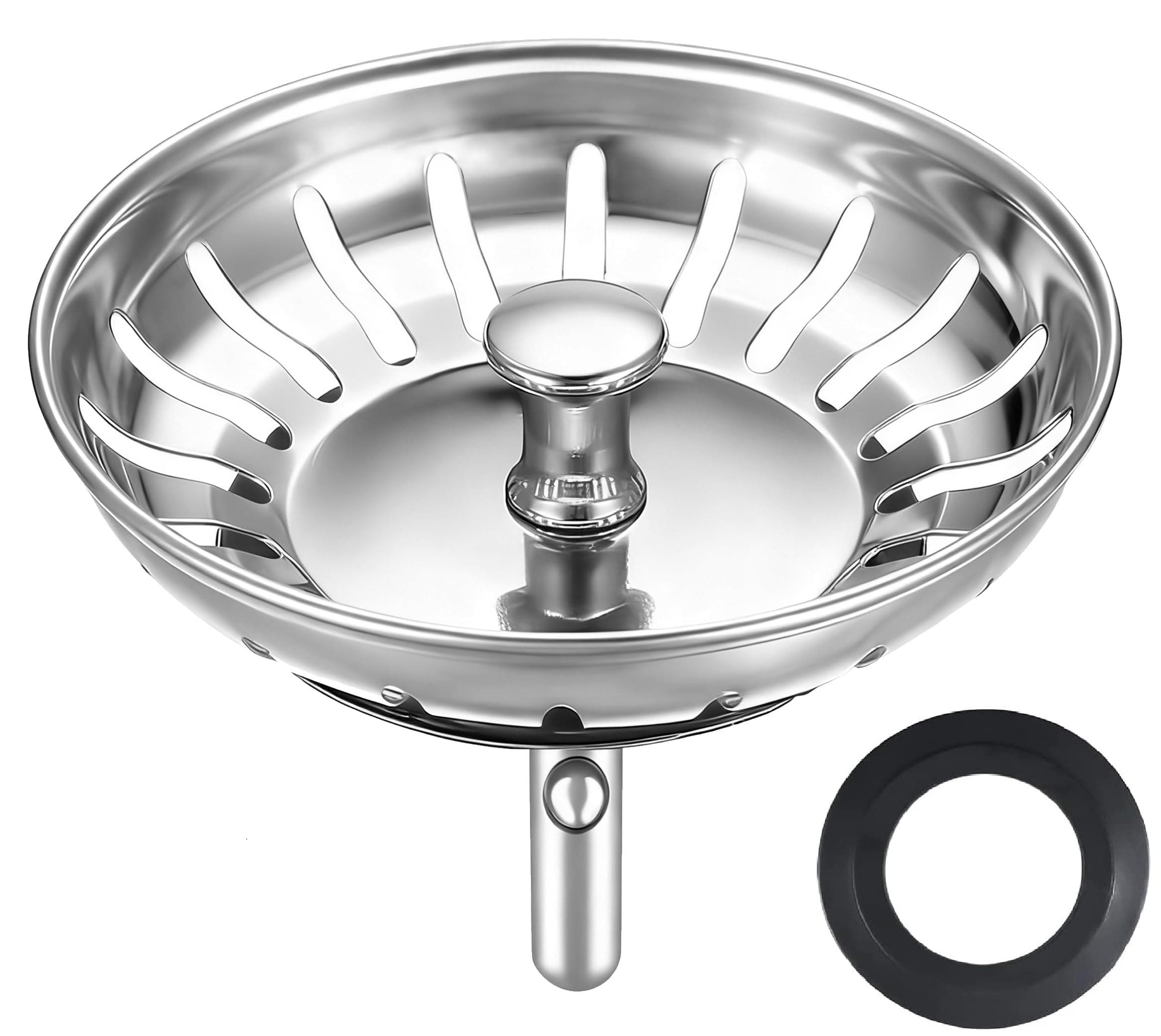 Küchenspülen Abflussstopfen mit sieb Ø 79/80 mm, Spülbecken stöpsel, Siebkörbchen und Abflusssieb spüle küche, Franke Blanco spüle zubehör, Für Ablauf ab 80 mm, 2 Ersatz siebkorbdichtung Universal 79/80mm Angebot bei HelloDeals