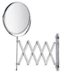WENKO Kosmetik-Wandspiegel Teleskop Exclusiv, Kosmetikspiegel mit 3-Fach Vergrößerung, Stufenlos ausziehbar, Schwenkbar, Höhenverstellbar, Spiegel: Ø 16 cm, 19 x 38,5 x 50 cm, Chrom Silber Angebot bei HelloDeals