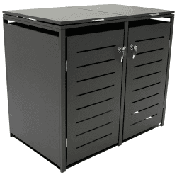 DEGAMO Mülltonnenbox 2-er Mülltonnenhaus KÖLN für 2X Tonnen 120 und 240 Liter, Stahl verzinkt, Farbe anthrazit 240 Liter, 2 Türen Angebot bei HelloDeals