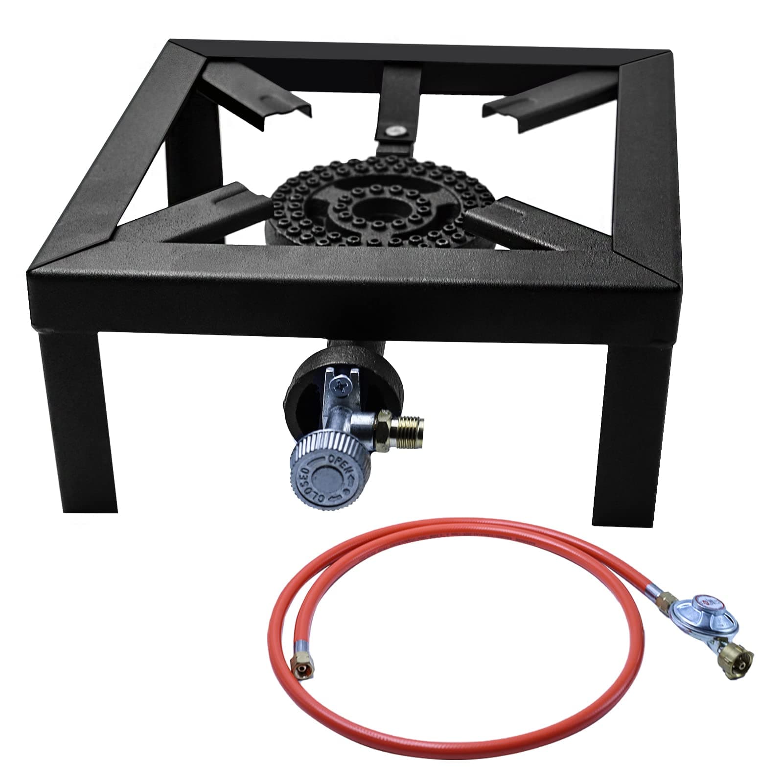 Gaskocher Hockerkocher 8KW Outdoor Camping Gaskocher 25 x 25 x 11cm,campingkocher gasherd,inkl 150cm Propan-Gas-Schlauch und 50 mbar Gasdruckregler Konstantregler Angebot bei HelloDeals