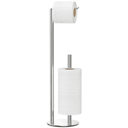 Silber Toilettenpapierhalter, freistehender Toilettenpapierhalter, Edelstahl Toilettenpapierrollenregal und Spender für 3 Papierrollen, Badezimmerzubehör Angebot bei HelloDeals