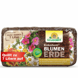 Neudorff KokoHum BlumenErde – Praktische Brikett-Erde erspart schweres Schleppen und ist ideal für kräftiges Wurzelwachstum, 7 Liter Braun Braun Angebot bei HelloDeals