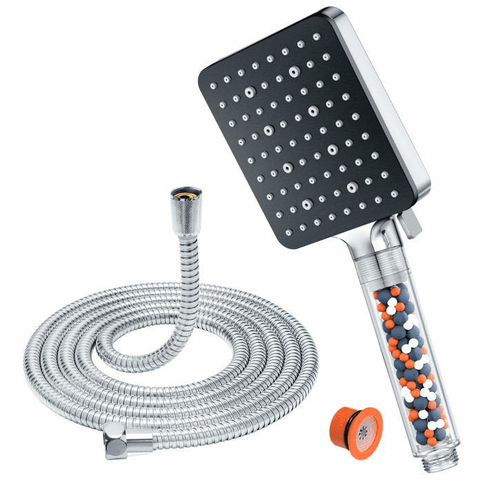 Duschkopf und Schlauch 1,6 m mit Filter – YEAUPE PRO quadratischer Hochdruck-Duschkopf und Schlauch mit 6 Strahlmodi, großer leistungsstarker Durchfluss, Regenduschkopf für Niederdruck und 1*Shower Head and Hose Angebot bei HelloDeals