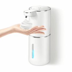 No Touch Schaumseifenspender Sensor 380mL USB Wiederaufladbar, Automatischer Seifenspender Mit Wandbefestigung, IPX5 Wasserdicht Elektrisch Weiß für Badezimmer Küche Weiß Schaumseifenspender Angebot bei HelloDeals