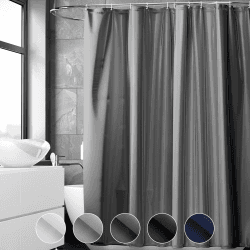 REDKEY Duschvorhang 120x180 cm, Anti-schimmel Badvorhang, Waschbar Schnelltrocknend Wasserabweisend PVC Textil, Antibakteriell Badewanne Vorhang mit 8 Haken für Bad Dusche, Dunkelgrau H180 x B120 cm (1er Pack) Dunkelgrau Angebot bei HelloDeals