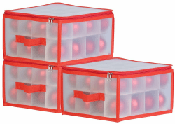 infactory Weihnachtsschmuckboxen: 3er Set Aufbewahrungsbox für 32 Christbaumkugeln bis 6 cm, Tragegriffe (Christbaumschmuck Aufbewahrungsbox, Christbaumkugel Aufbewahrung, Weihnachtskugel) Angebot bei HelloDeals