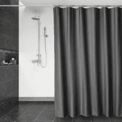 DUFU Duschvorhang Wasserdicht & Waschbar | Schnelltrocknendes Polyester-Textil mit 12 Haken | Halbtransparenter Badewannenschutz (180x200cm, Dunkelgrau) Dunkelgrau 180x200cm Angebot bei HelloDeals