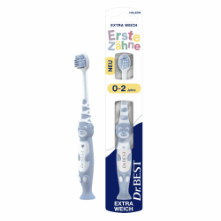 Dr.BEST Erste Zähne Zahnbürste, Weich (1 Stück), ab dem ersten Zahn Grau, Grün, Rosa, Violett 1 stück (1er Pack) Angebot bei HelloDeals