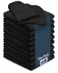 wolk Mikrofasertücher - 10 Stück - Größe: 40 x 40 cm - Farbe: schwarz - Material: Polyester/Polyamid - Lappen, Reinigungstücher, Putztücher - Bad, Kuche, Gastronomie Schwarz (200 G/M²) 40 x 40 cm Angebot bei HelloDeals