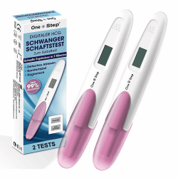 2 Stück One+Step Schwangerschaftstest Frühtest digital I Pregnancy Test I 1x Frühschwangerschaftstest I Schwangerschaftsfrühtest mit Anzeige Schwanger oder Nicht Schwanger I 25 mIU/ml Angebot bei HelloDeals