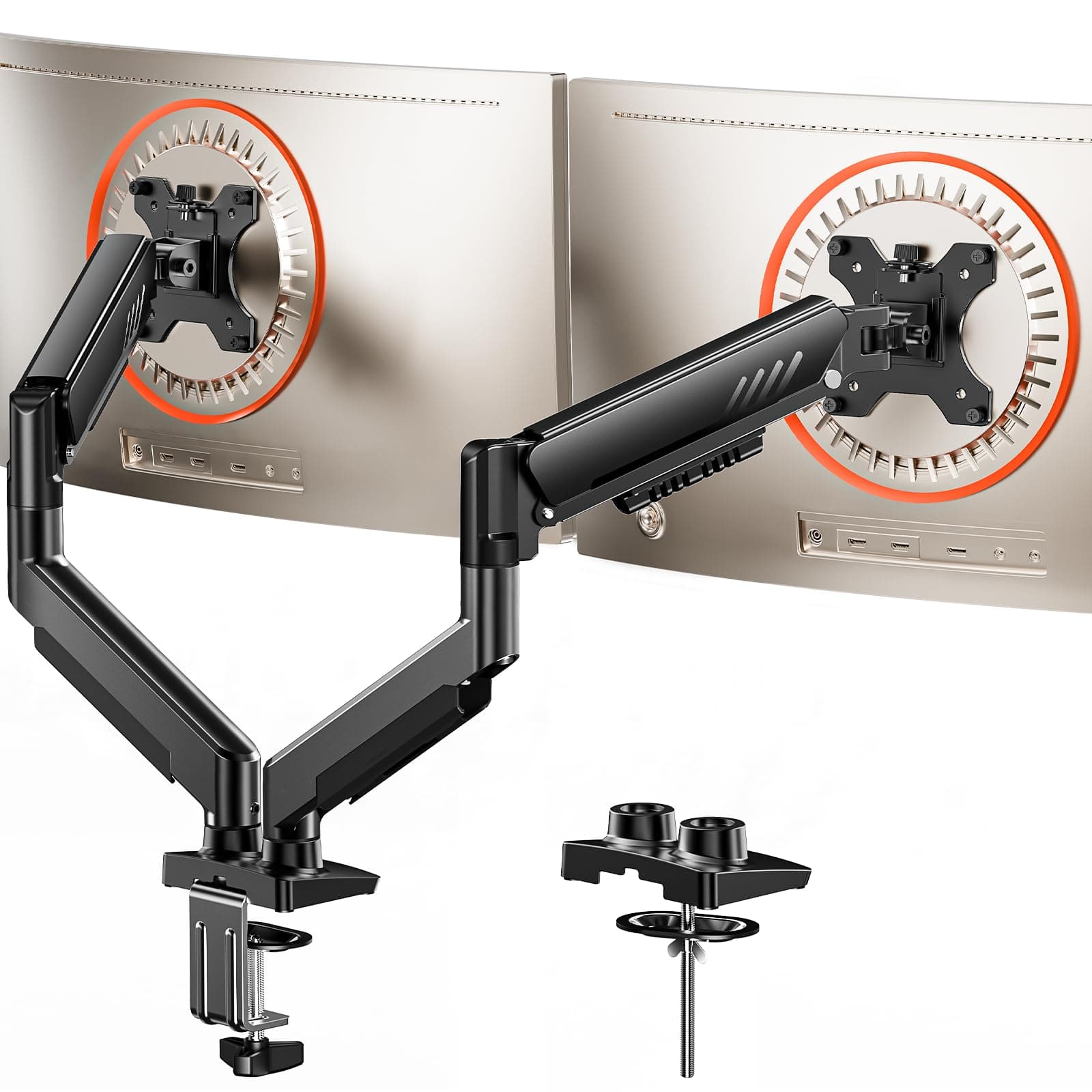 ErGear Monitor Halterung 2 Monitore, voll verstellbare Monitor Halterung für 13-32″ Bildschirm, schnell installierter Dual Gaming Monitor Arm mit werkzeugloser VESA-Montage, maximale Belastung von 9kg Angebot bei HelloDeals