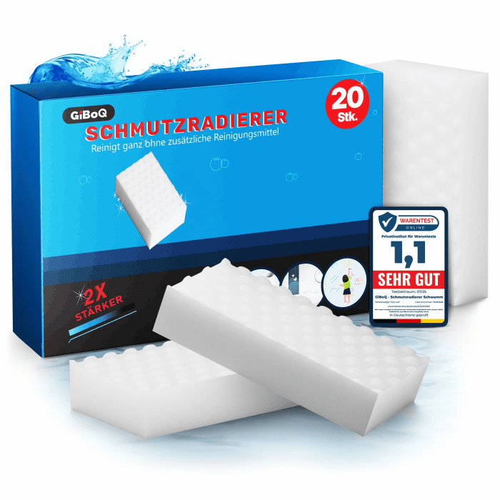 Schmutzradierer – [20] Premium – Extra Dichte Radierschwämme | Shoe Cleaner getestet in Deutschland (Note 1,1) – Zauberschwamm für Haushalt, Küche, Bad, Schuhe, Auto & Weiße Wände – 2X Stärker Angebot bei HelloDeals