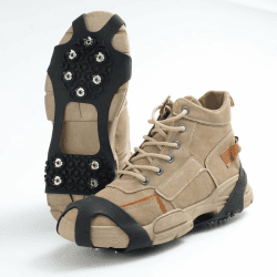 Spikes für Schuhe Winter, Spikes Schuhe Schuhkrallen mit 10 Zähne, Schuhspikes, Anti Rutsch Schuhkralle mit Edelstahl Spikes, Klampen Schuhe Spikes, für Wandern, Schnee, EIS, Winter Outdoor, Trekking M (36–41) Angebot bei HelloDeals