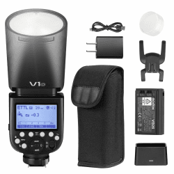 Godox V1O Flash Speedlite, 76Ws 2.4G High-Speed Sync 1/8000s 2600mAh Li-Ion Akku Rundkopf Speedlight für Olympus Panasonic Kamera (V1-O) Angebot bei HelloDeals