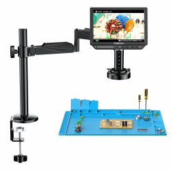 TOMLOV TM4K-AF Flex 4K Autofokus Digitales Mikroskop HDMI, 8" IPS Münzen Vergrößerung 2000X, 52MP Mikroskopkamera für Löten, mit Flex Arm, Multifunktionale Lötmatte, Ringlicht, 64GB-Karte Angebot bei HelloDeals