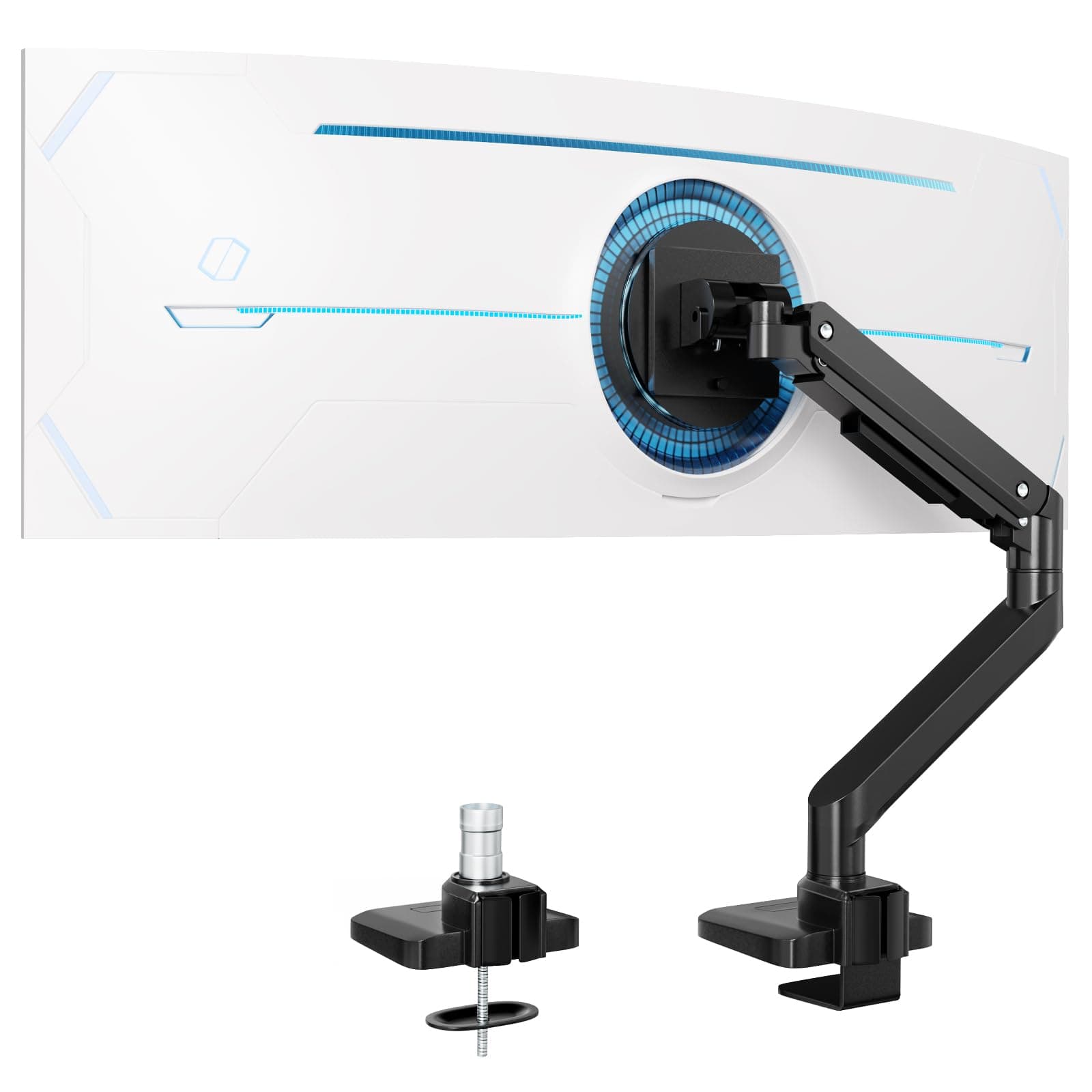 Monitor Halterung 1 Monitor Für 17-49 Zoll Flach & Curved Bildschirm, Robuster Gasfeder-Monitorhalterung Höhenverstellbar mit Neigungen, Erhöhte Tragfähigkeit von 2~20kg,VESA 75x75/100x100 Angebot bei HelloDeals