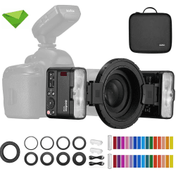 Godox MF12-K2 Makroblitz, 0,01 bis 1,7 s Wiederaufladezeit, 2,4 GHz kabellose Steuerung, 3,7 V/6,29 W Lithium-Batterie mit Einstelllicht, kompatibel mit Nikon Sony Canon Fuji Olympus und Panasonic Angebot bei HelloDeals