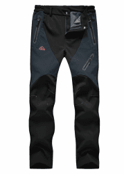 Damen Hosen Fleece Gefüttert Winterhose Winddicht Warm Verdickte Softshellhose Wasserabweisend Outdoor Wanderhose Funktionshose Schwarz XXL Angebot bei HelloDeals