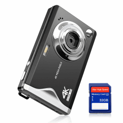 Digitalkamera CCN, 48MP 1080P FHD Fotokamera mit 3,0 Zoll Bildschirm, 16X Digitalzoom Tragbar Kompaktkamera mit 32GB TF-Karte, USB-Kabel, für Teenager Erwachsene Anfänger, Schwarz Schwarz CDFA Angebot bei HelloDeals
