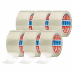 tesa tesapack 64014 im 6er Pack - Geräuscharmes Paketklebeband zum Verpacken von Paketen und Versandschachteln - transparent - 6 Rollen je 66 m Single 6 Rollen Angebot bei HelloDeals
