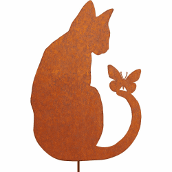 Katze Gartendeko Rost Gartenstecker, Metall Roststecker Edelrost Rostiger Beetstecker Rost Deko für Garten Terrasse Balkon Katze I Angebot bei HelloDeals