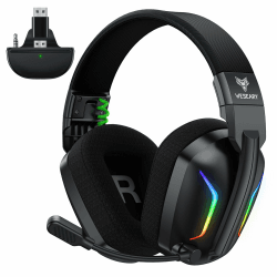WG1 Wireless Gaming Headset für Xbox Series X/S, Xbox One, PC, PS5, PS4, Switch, Mac, 2,4GHz Wireless & Bluetooth Headset mit Mikrofon, Low Latency, Noise Cancelling, LED Light, 50h Akku Upgrade-Wireless Seidenschwarz Angebot bei HelloDeals