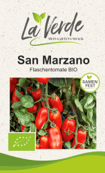 La Verde MEIN GARTEN UND ICH. San Marzano BIO Tomatensamen für ca. 8–10 Pflanzen, aromatische Flaschentomate, schnittfeste Früchte, Saatgut ohne Gentechnik Flaschentomate San Marzano BIO Angebot bei HelloDeals