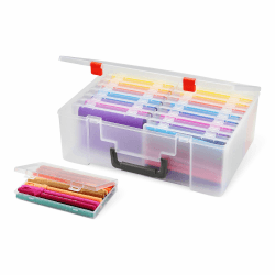 Amazon Basics Fotoaufbewahrungsbox und Bastelorganizer mit 16 Innenfächern, 12.2 x 36.3 x 26.9 cm, Transparent Angebot bei HelloDeals
