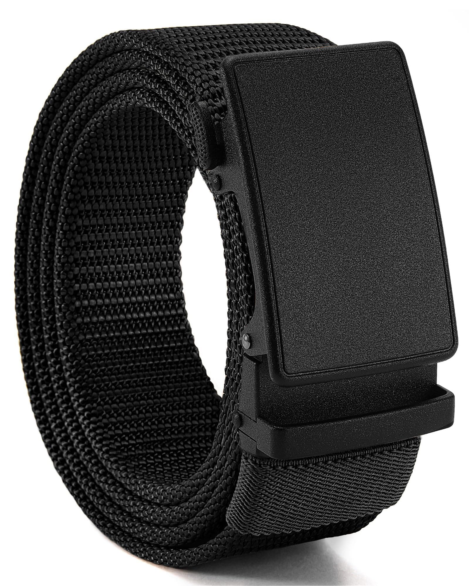 CHAOREN Nylon Automatik Gürtel Herren, 38mm Ratsche Arbeitsgürtel mit Schiebeschnalle - Passgenau Zuschneidbar Klassisch Schwarz - Schwarz Taille 90-105cm (Gesamtlänge 125cm) Angebot bei HelloDeals