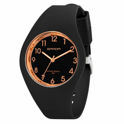 Damenuhr, Damen Analog Quarz Uhr mit Silikonband, Uhren Damen Sportlich Armbanduhr Einfachheit Quarzuhr für Studenten und Erwachsene Schwarz Angebot bei HelloDeals