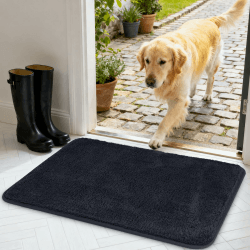 AUAUY Fußmatte für Innen- und Außenbereich, rutschfest Wasserdicht, Schmutzfänger Türmatte, Maschinenwaschbar, für Eingangsbereich, Küche, Wohnzimmer, Schlafzimmer, Badezimmer 50 x 80 cm (Dunkelgrau) Dunkelgrau 50*80CM Angebot bei HelloDeals