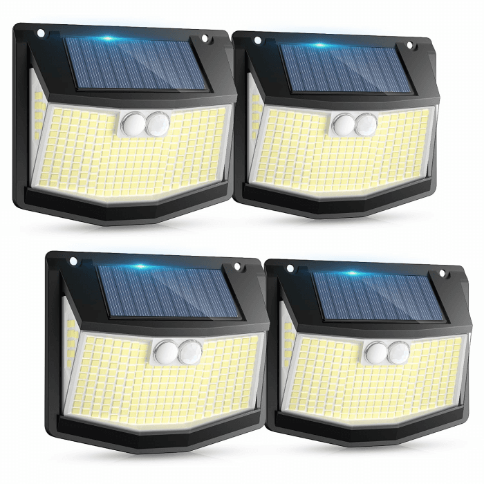 solarlampen für außen Außenbereich Bewegungsmelder: 248 LEDs Solarlicht für Außenbereich mit Bewegungsmelder 3 Modi 270° Beleuchtung IP65 wasserdicht Außenleuchte Wandleuchte für Garten Garage 4 Stück 248LED/4Stück Angebot bei HelloDeals