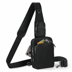 Anti Diebstahl Umhängetasche Chest Crossbody Bag Brusttasche Herren Damen Schultertasche Wasserdicht Sling Bag Tasche Klein Handtasche mit Reißverschluss Lock und RFID-Blockierung Schwarz Angebot bei HelloDeals