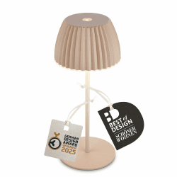 BRILONER - Riffle Mini LED Tischlampe kabellos IP44 mit Lichtkante, Touchdimmer, Akku tauschbar, Nachttischlampe, LED Lampe, Akku Lampe, German Design Award Winner 2025, 8,5 x 20 cm, Beige 20 cm Mini Tischlampe Beige Angebot bei HelloDeals