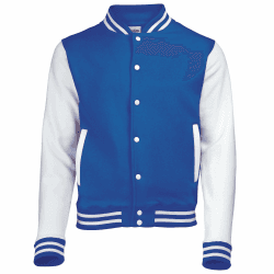 Just Hoods by AWDis Herren Jacke Varsity Jacket XL Königsblau/Weiß Angebot bei HelloDeals