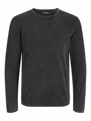 JACK & JONES Male Strickpullover Einfarbig Strickpullover L Caviar Angebot bei HelloDeals